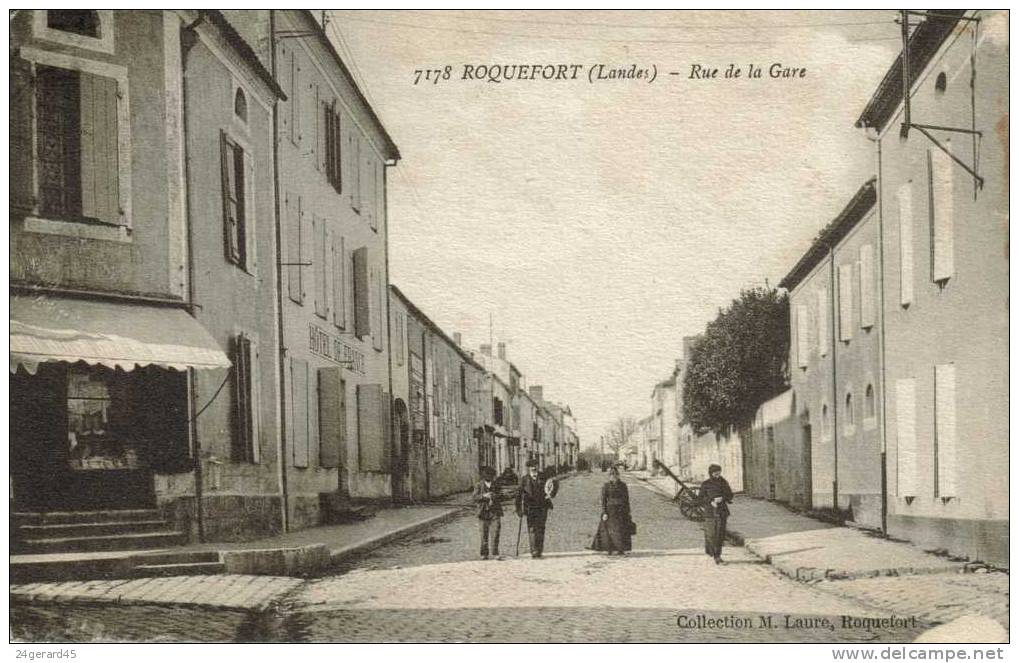 CPA ROQUEFORT (Landes) - Rue De La Gare (animation) - Roquefort