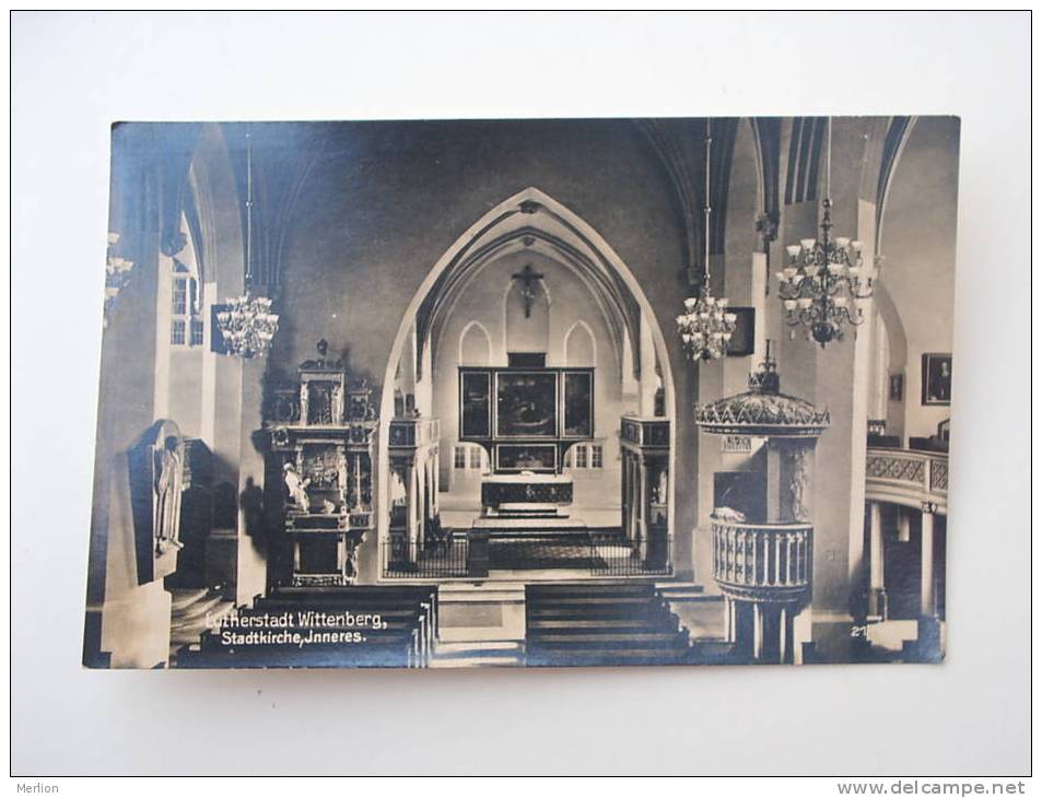 Wittenberg - Lutherstadt -Stadtkirche -inneres- FOTO-AK  Cca 1920-30's    - VF D54278 - Wittenberg