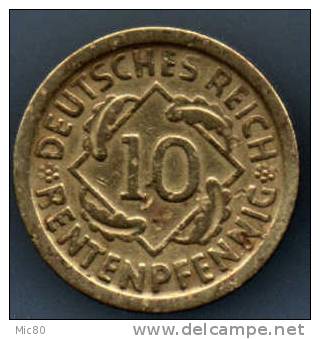 Allemagne 10 Rentenpfennig 1924 D Tb/ttb - 10 Rentenpfennig & 10 Reichspfennig