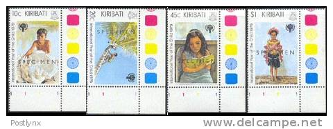 CV:&#8364;23.60  KIRIBATI 1979. International Year Child . Ovpt.Specimens:4   [muestra,Muster,spécimen,saggio] - Kiribati (1979-...)