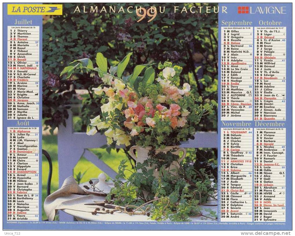 Almanach Du Facteur  1999 - Limousin 23 Creuse - Grand Format : 1991-00