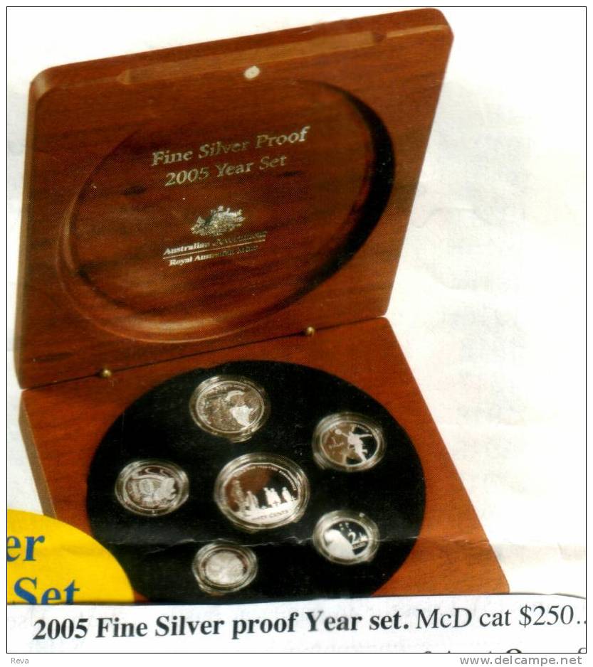 AUSTRALIA 5 CENTS -$2 END OF WWII ANNUAL SET  IN SILVER 2005 PROOF QEII BACK  READ DESCRIPTION CAREFULLY!! - Mint Sets & Proof Sets