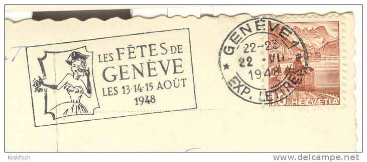 Genève - Flamme Fêtes 1948 Sur Carte Entière - Postage Meters