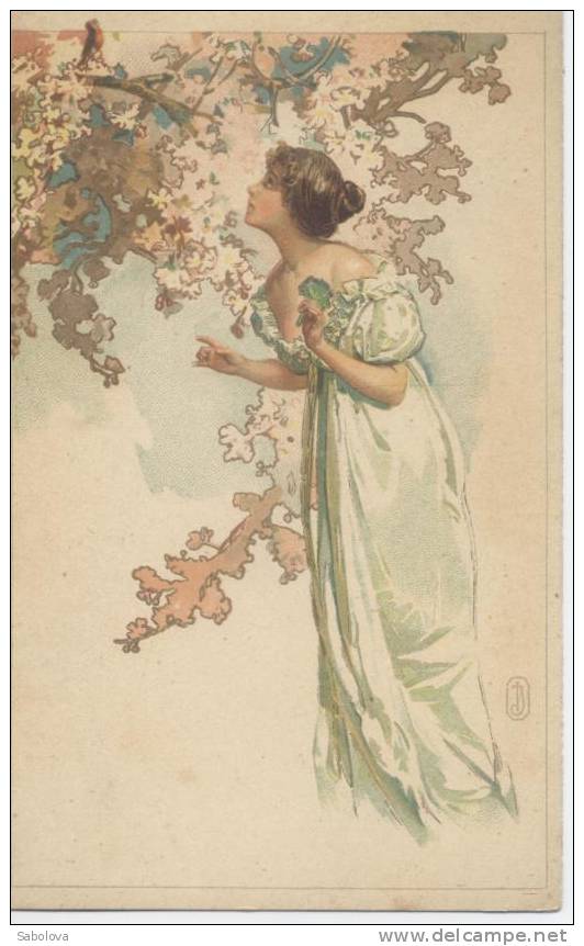 Chicorée Extra Trampler Carte Genre Art Nouveau  Signé D´un Anagramme - Vor 1900