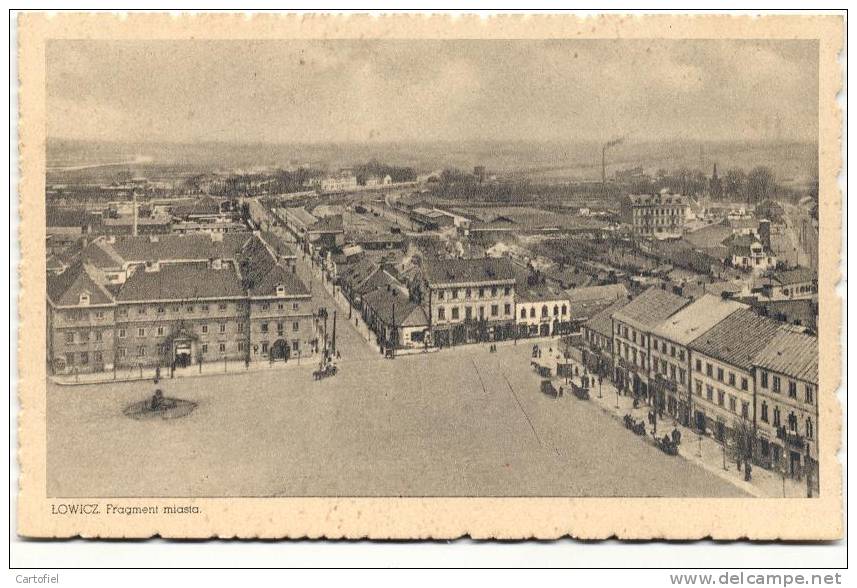 LOWICZ- FRAGMENT MIASIA-LOOK AT 2 SCANS-NOT USED VINTAGE POSTCARD - Pologne