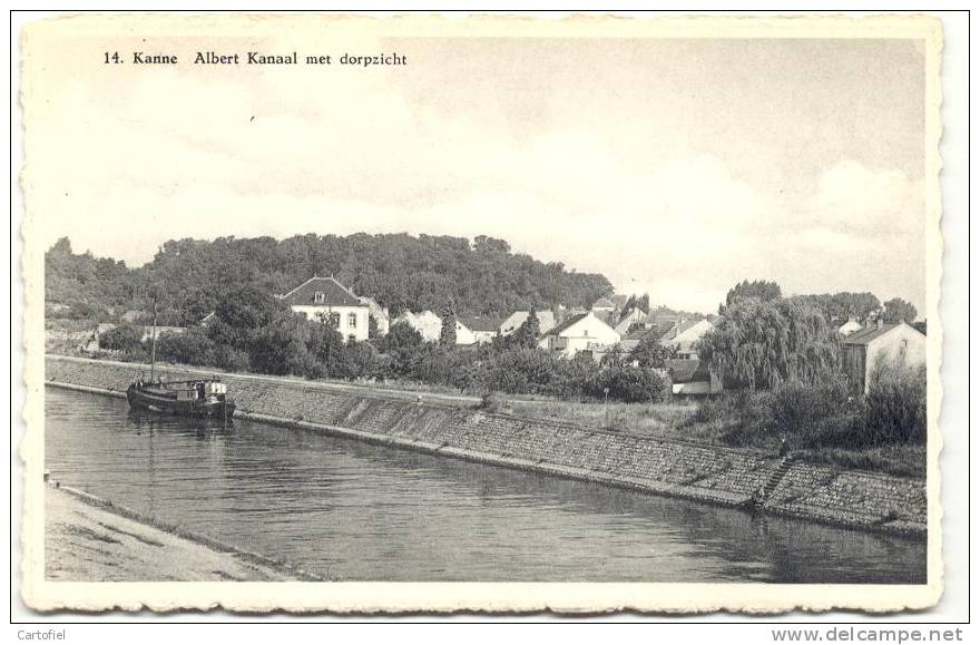 KANNE- ALBERTKANAAL MET DORPZICHT- SCHEEPVAART- PENICHES - Riemst