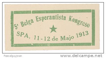 VIGNETTE 5e CONGRES ESPERANTO - SPA 1913 - Other & Unclassified