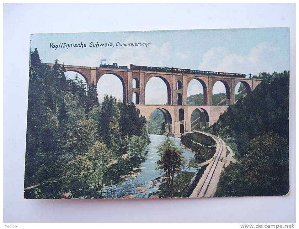Vogtlandische Schweiz - Elsiertalbrücke -train -railway -    Cca 1910's    - VF D54334 - Vogtland