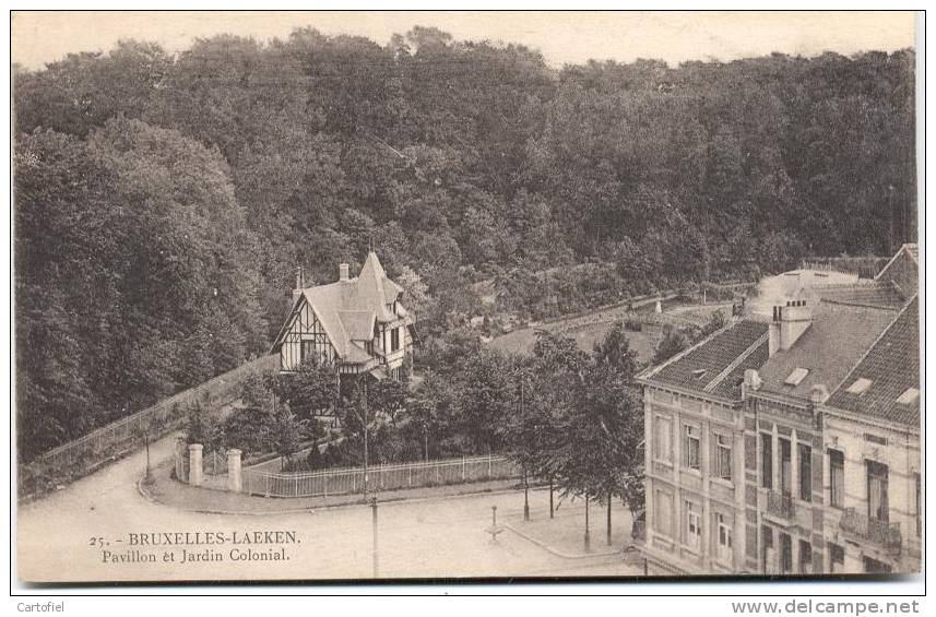 LAEKEN- PAVILLON ET JARDIN COLONIAL-CARTE ASSEZ-RARE!!! - Laeken