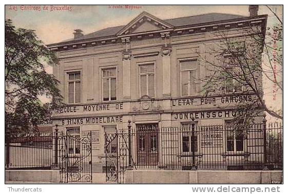 BRUSSEL LES ENVIRONS DE BRUXELLES L'ECOLE MOYENNE DE L'ETAT POUR GARCONS EN COULEUR 'S RIJKS MIDDELBARE JONGENSSCHOOL - Enseignement, Ecoles Et Universités