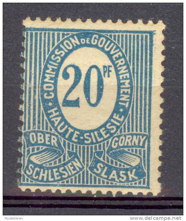 Germany Deutsche Abstemmungsgebiet Oberschlesien Haute Silesie Gorny Slask 1920 Mi. 6 I Plattenfehler "hohes H" MH - Sonstige & Ohne Zuordnung