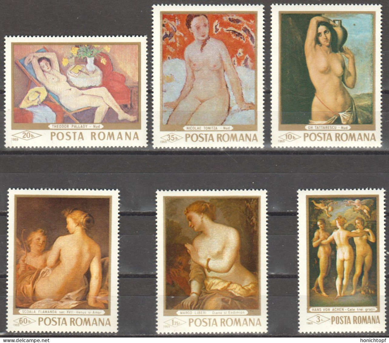 Rumänien; 1969; Michel 2755/60 **; Gemälde - Unused Stamps