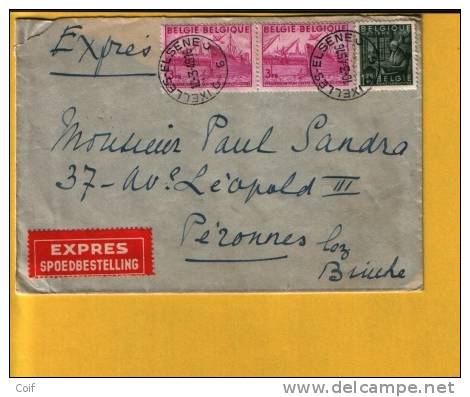 768+770 Op EXPRES-brief Met Stempel IXELLES / ELSENE  (VK) - 1948 Exportación