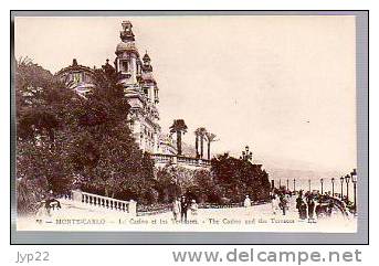 Jolie CP Ancienne Animée Monaco Monte Carlo Le Casino Et Les Terrasses - Ed LL. N° 88 - Casino