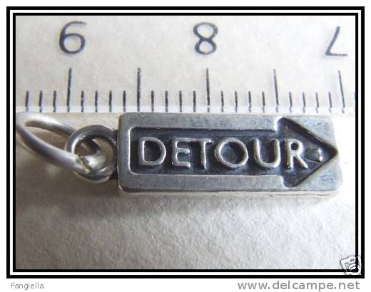 1 Breloque Détour Argent 925 Env. 1,4g 19x6mm - (7) - Perles