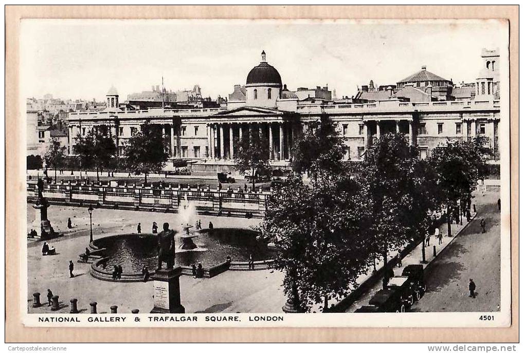 LONDON NATIONAL GALLERY TRAFALGAR SQUARE LONDRES Postée 1930s à DAVID Paris Laval ¤ SALMON 4501 ¤ ANGLETERRE ¤2565AA - Trafalgar Square