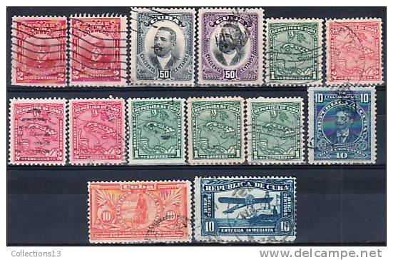 CUBA - 14 Timbres Oblitérés - Used Stamps