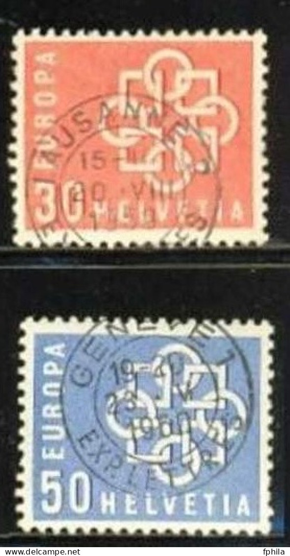 1959 SWITZERLAND EUROPA CEPT 2x Sets MICHEL: 679-680 USED - 1959