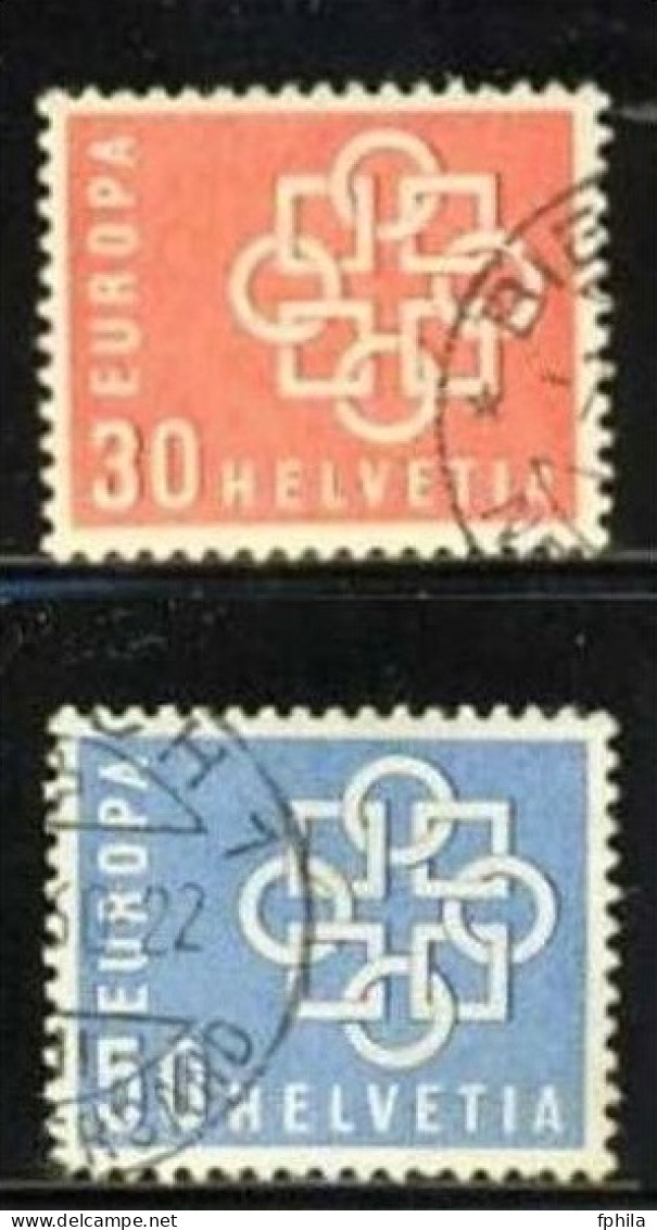 1959 SWITZERLAND EUROPA CEPT 2x Sets MICHEL: 679-680 USED - 1959