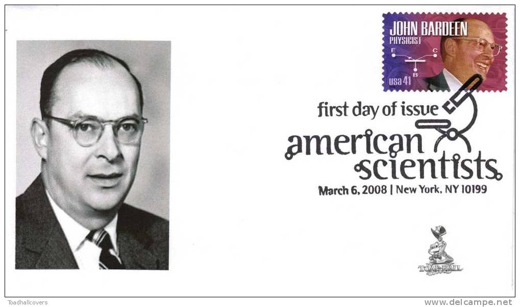 American Scientists: John Bardeen FDC From Toad Hall Covers! - 2001-2010