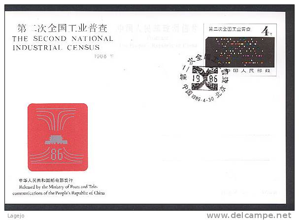 CHINE JP008FDC Congrés National Sur L'industrie - Informatique - Cartes Postales