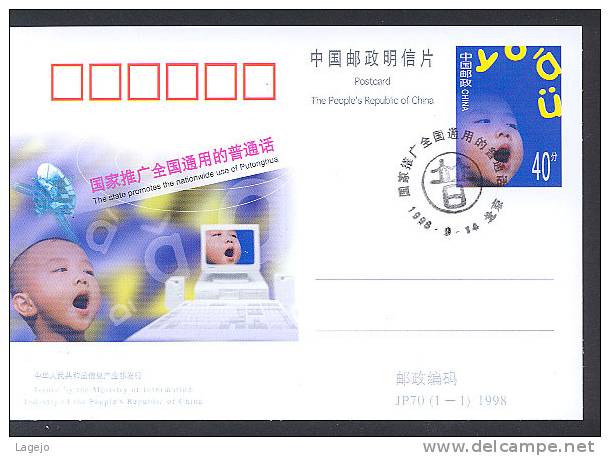 CHINE JP070FDC Education - Enfant - Postales