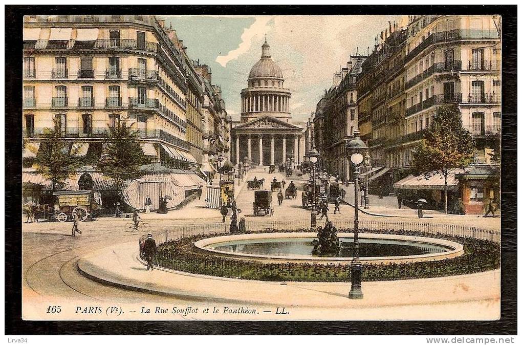 CPA ANCIENNE- PARIS 17° (75)- LA RUE SOUFFLOT- LE PANTHÉON- TRES BELLE ANIMATION- COMMERCE AMBULANT- ATTELAGES - Arrondissement: 17