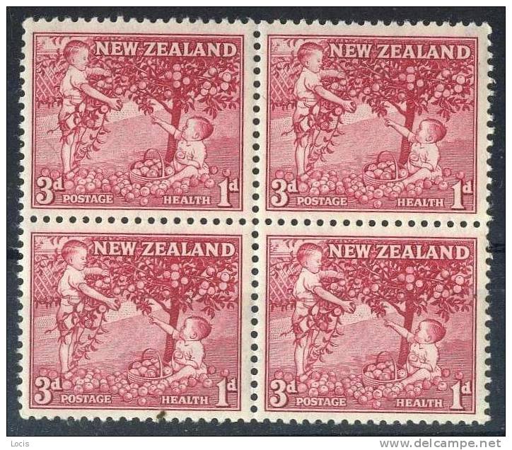 NEW ZEALAND 1956 MNH**- Health, Children, Apples - Nuovi