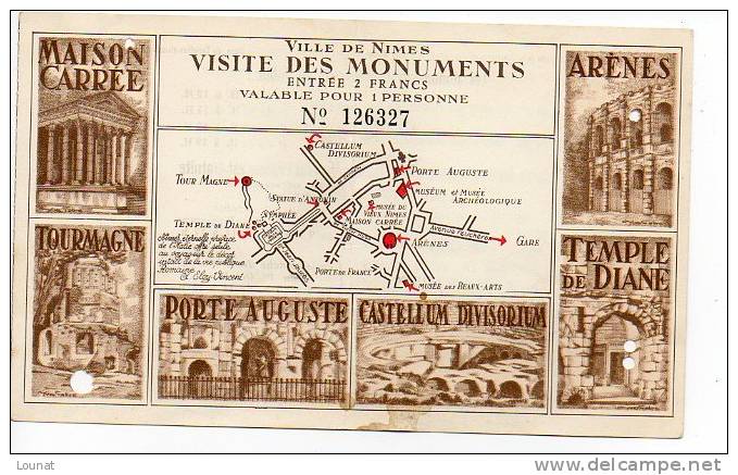 Ville De NIMES : Ticket De Visite Des Monuments Et Des Musées - Tickets D'entrée