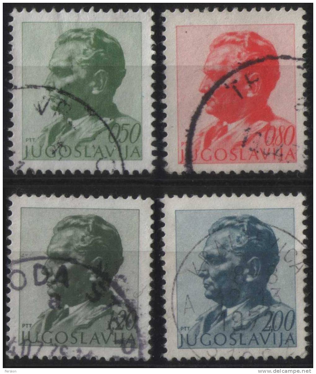 1974 - Yugoslavia - Definitive Stamps - TITO - Mi. 1551-1554 - Gebruikt