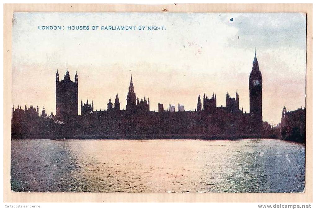 LONDON HOUSES PARLIAMENT Night Nuit LONDRES 1910s¤ Litho Color CELESQUE SERIES ¤ ANGLETERRE ENGLAND INGLATERRA ¤2600AA - Houses Of Parliament