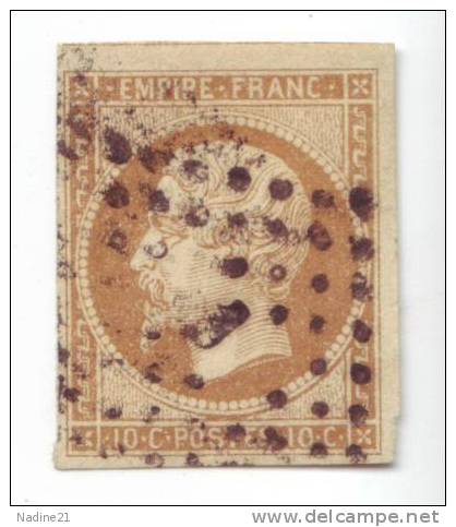 013. Timbre N°13 Type II - Cachet De PARIS Bureau J - 1853-1860 Napoléon III