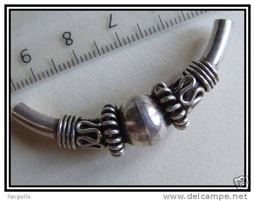 1 Tube En Argent Massif Thaï Karen Env. 8,6g - 51x11mm - Pearls