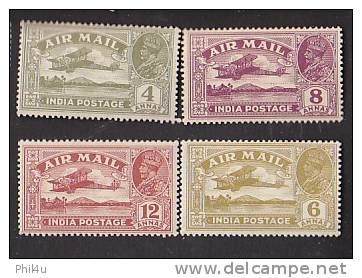 1929 India Airmail Mint Stamps 6value Set Complete - Posta Aerea
