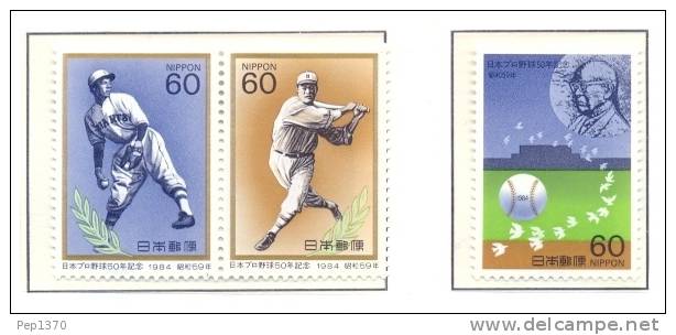 JAPON 1984 DEPORTES BASEBALL  Yvert 1510-12 - Honkbal