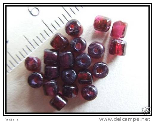 10 Perles Tubes En Véritable Grenat Env. 3x3mm - Pearls