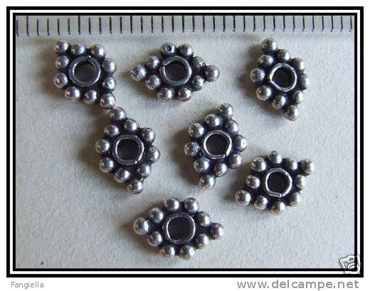 2 Perles En Argent Massif Env. 0,4g - 8,5x6mm - Perlas