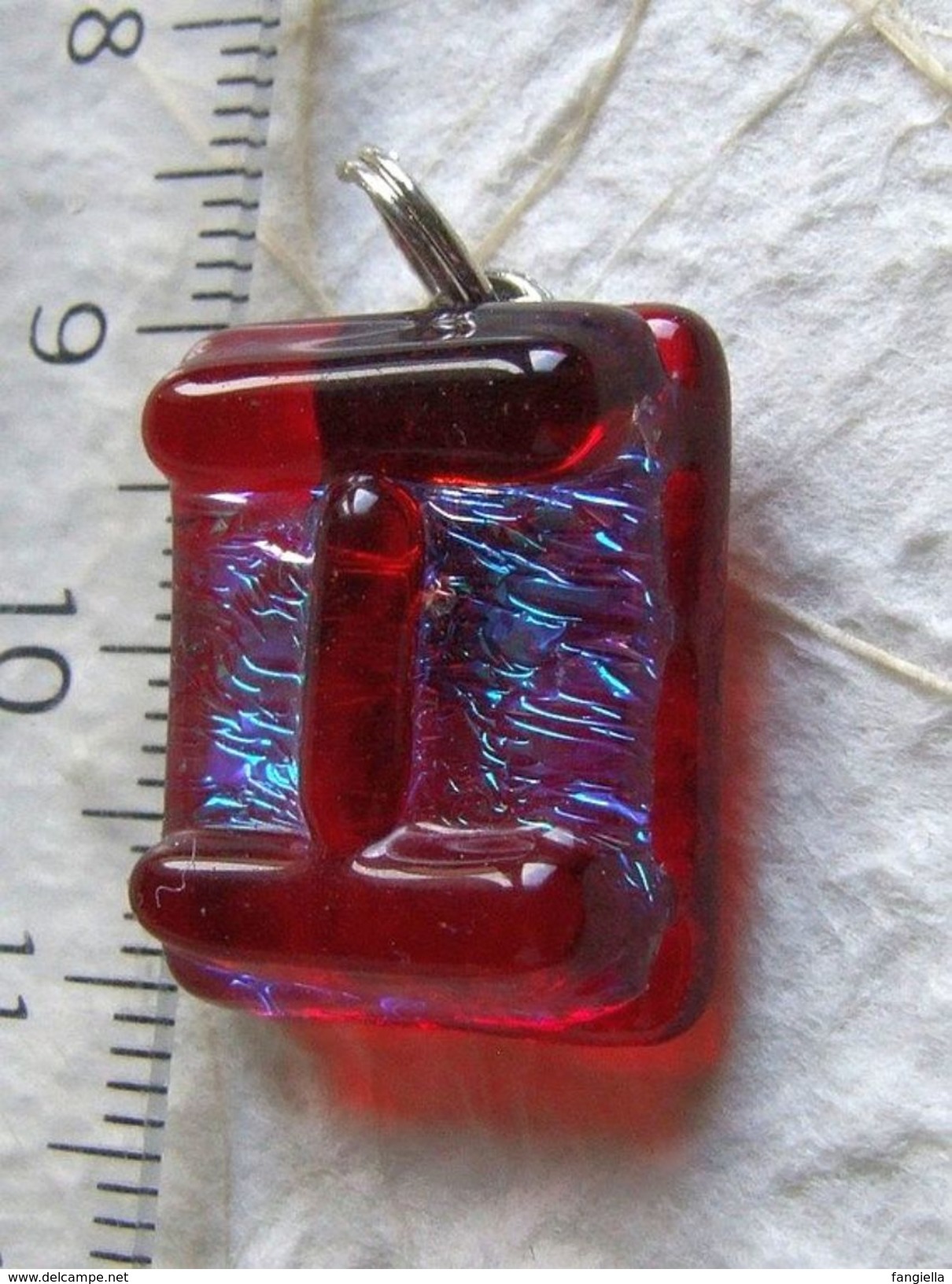 Pendentif En Verre Dichroic Artisanal Env. 20x17mm - Anhänger