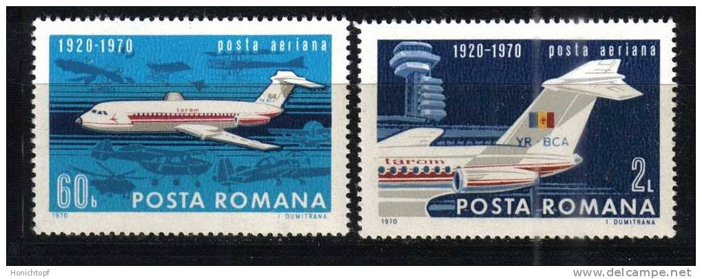 Rumänien; 1970; Michel 2840/1 **; Luftfahrt; Bild1 - Unused Stamps