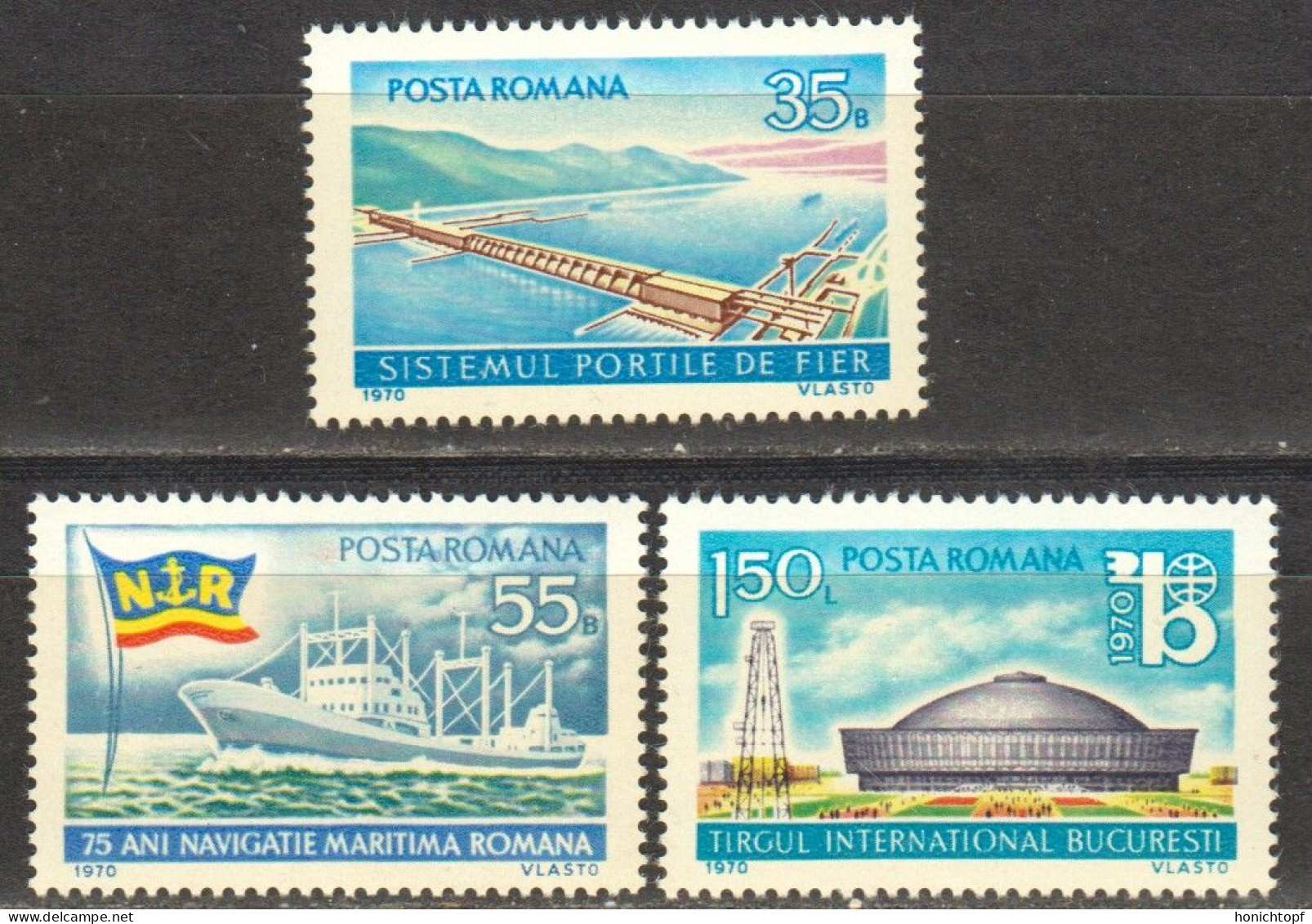 Rumänien; 1970; Michel 2864/6 **; Eisernes Tor, Handelsflotte Und Messe Bukarest - Unused Stamps