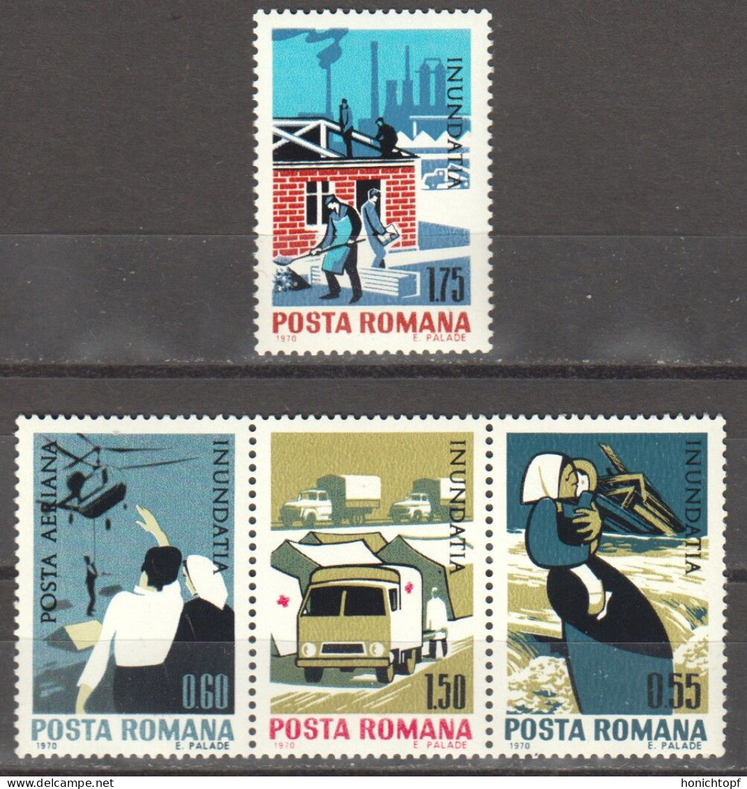 Rumänien; 1970; Michel 2883/6 **; Hochwasserhilfe - Neufs