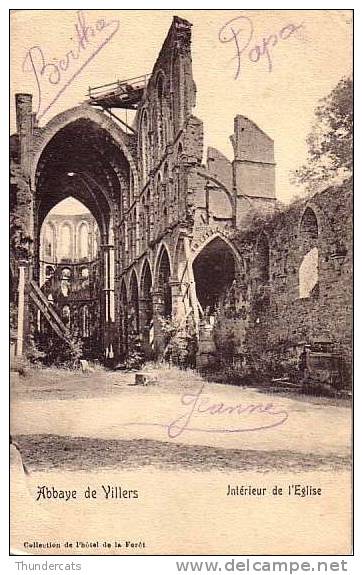 ABBAYE DE VILLERS INTERIEUR DE L'EGLISE COLLECTION DE L'HOTEL DE LA FORET - Villers-la-Ville