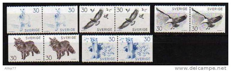 SUEDE         Neuf **       Y. Et T.  N° 604a/ 608a En Paires          Cote: 10,00 Euros - Unused Stamps