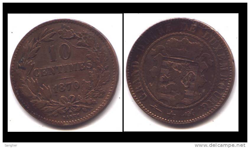 10 CENTIMES 1870 - Luxemburgo