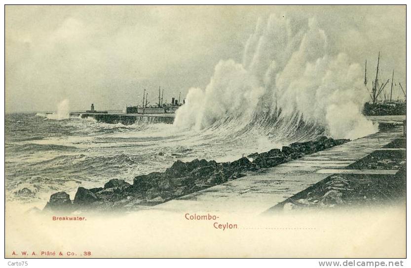 Sri Lanka - Ceylan - Tempête Mer - Port Jetée - Sri Lanka (Ceylon)