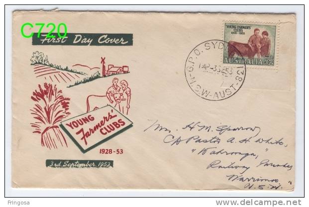 Young Farmers´ Clubs 1953 -  Caixa #2 - Primo Giorno D'emissione (FDC)