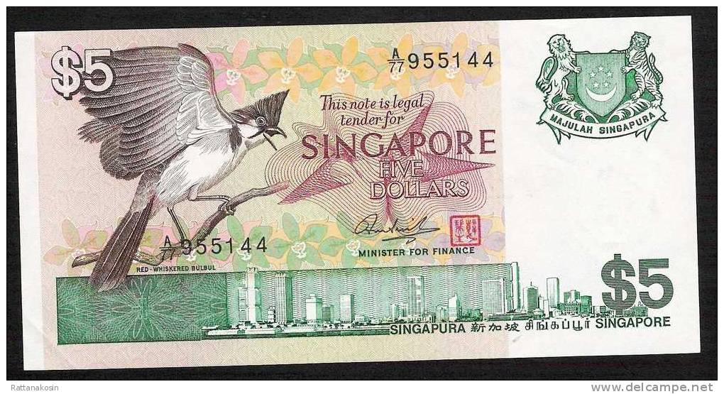 SINGAPORE  P10  5  DOLLARS (1976)   UNC. - Singapour