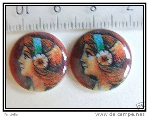 1 Cabochon Vintage Visage De Femme Environ 17mm - Pearls