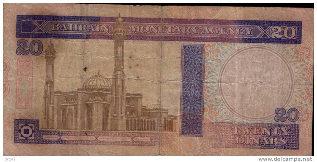 BAHRAIN / 20 DINAR / USED / 2 SCANS . - Bahrein