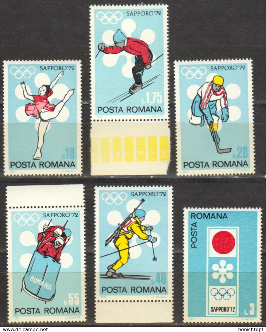 Rumänien; 1971; Michel 2984/9 **; Winterspiele Sapporo - Unused Stamps